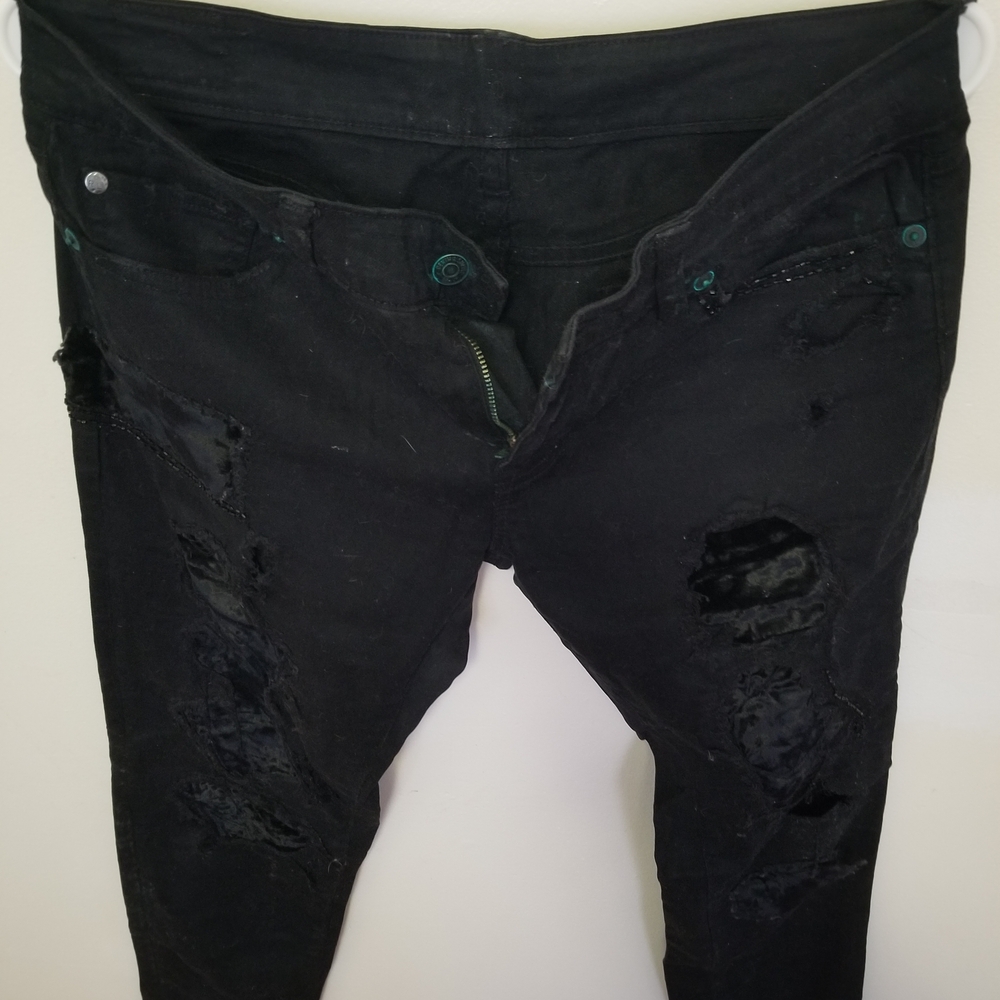 Polo Ralph Lauren Black Distressed Skinny Jeans